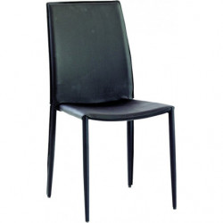 885 Stackable steel chair frame black or white leatherette covered