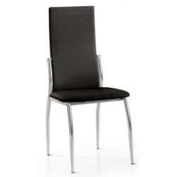 896  Chromed steel chair frame, leatherette upholstered sitting