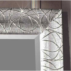 3385 Wooden  and wooden pulp mirror frame, silver leaf handmade finished as photo