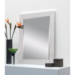 3388 Wooden and wooden pulp mirror frame, silver leaf and lacquer handmade finished as photo
