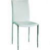 889  Chromed steel stackable chair, 3 colours leatherette seat