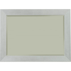 3398 Wooden and wooden pulp mirror frame, silver leaf and white lacquer handmade finished