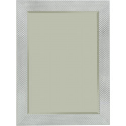 3398 Wooden and wooden pulp mirror frame, silver leaf and white lacquer handmade finished