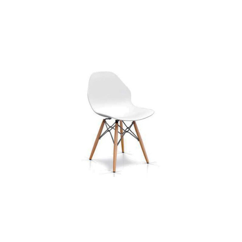 897  Beech wood chair base, 3 colours polypropylene seat