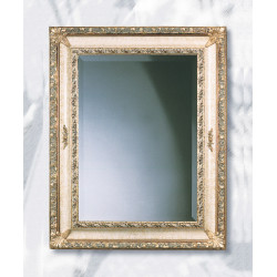 3234 Wooden + wooden pulp mirror frame gold leaf and lacquer handmade aged finishing