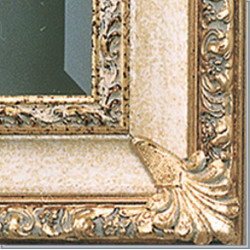 3234 Wooden + wooden pulp mirror frame gold leaf and lacquer handmade aged finishing