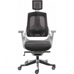501 Wow office chair with black or white structure grey netting upholstered