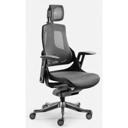 501 Wow office chair with black or white structure grey netting upholstered