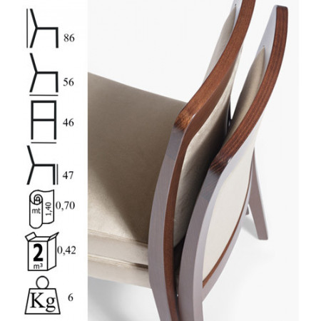 006/IM Stackable chair in raw or finished beech wood, finish of your choice