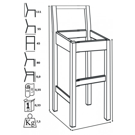 017SG  Beech wood stool, finishing to choice