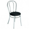 157 Chromed steel chair, wooden or upholstered seat