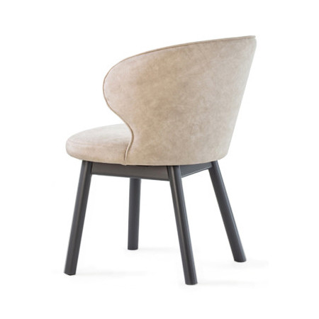 029  Poltroncina con base in faggio grezza o metallo, finiture a scelta