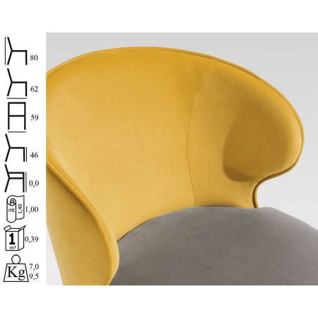 029  Poltroncina con base in faggio grezza o metallo, finiture a scelta