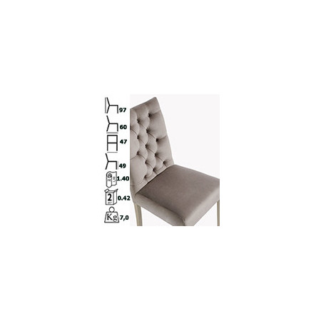 034T  Raw or finished beech wood chair quilted upholstering