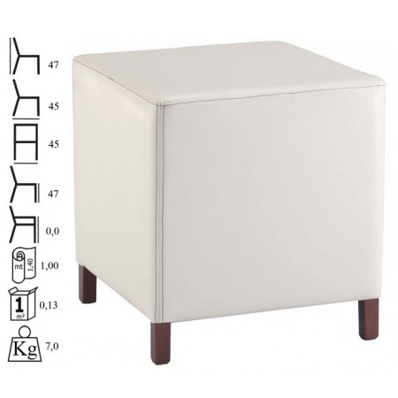038  Wooden structure pouf, finishing to choice