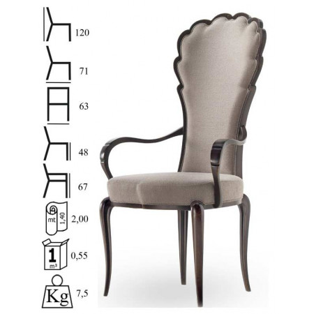 047C  Beech wood raw or finished armchair