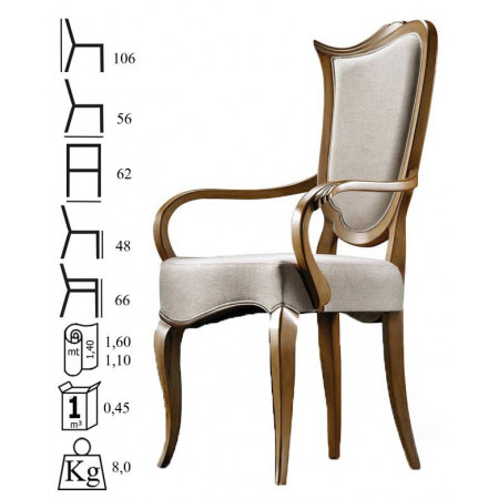 055C  Beech wood raw or finished armchair