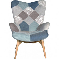 915 patchwork 2 colours upholstered armchair