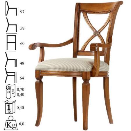 063C  Beech wood raw or finished armchair