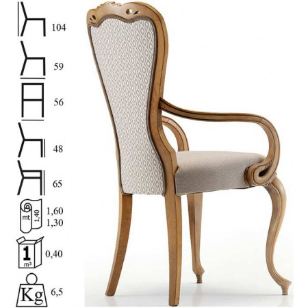 064C  Beech wood raw or finished armchair