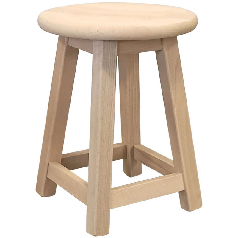 091  Sgabello H45 in faggio grezzo o finito, finiture a scelta