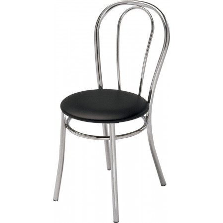 157 Chromed steel chair, wooden or upholstered seat