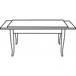 204T Raw or finished extending table with veneered top, finishing to choice