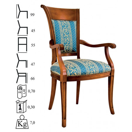 198C Beech wood raw or finished armchair