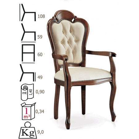 081C Sedia capotavola in faggio grezza o finita, finiture a scelta