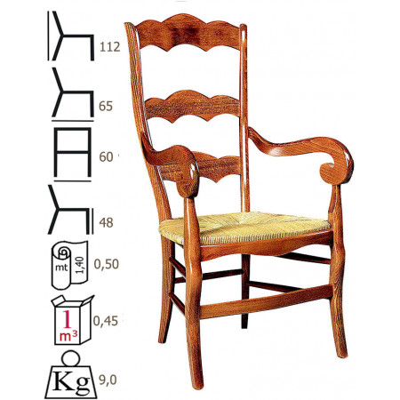408C  Sedia capotavola in faggio grezza o finita
