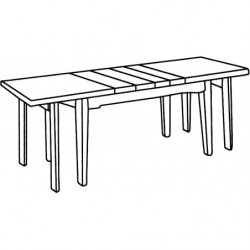 218   Tavolo allungabile con piano impiallacciato, grezzo o finito