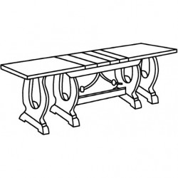 225  Raw or finished extending table with 4 extensions, finishes to choice