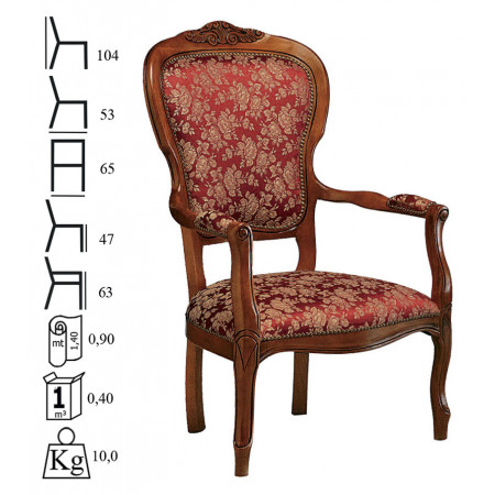 417/I  Poltrona in faggio grezza o finita, finiture a scelta