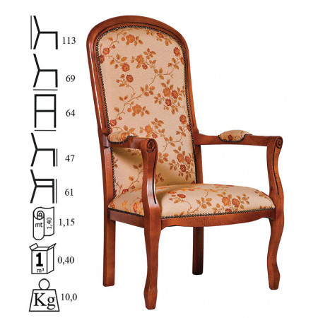 422 Beech wood raw or finished armchair