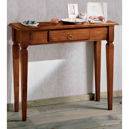 2583 Consolle a 1 cassetto grezza o finito, finiture a scelta