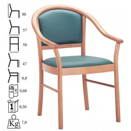 463/3Q  Poltroncina in faggio grezza o finita, finiture a scelta