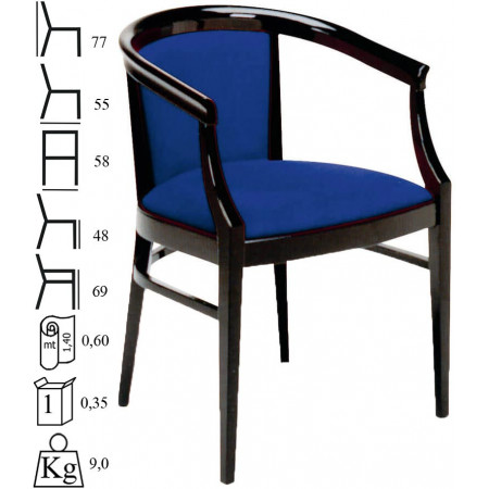 470  Poltroncina in faggio grezza o finita, finiture a scelta