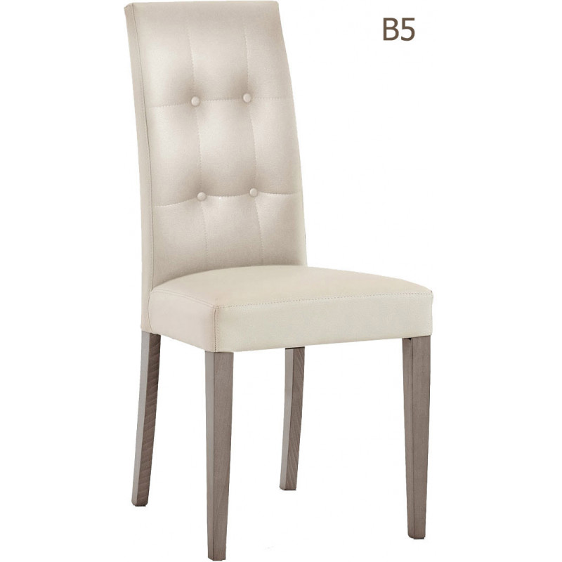 468B Sedia in faggio trapuntata con bottoni 5 colori