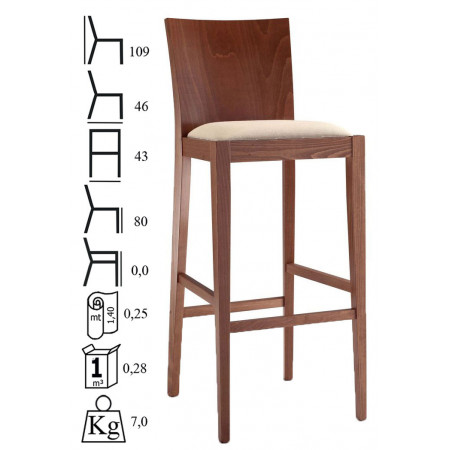 542SG  Sgabello in faggio grezzo o finito, finiture a scelta