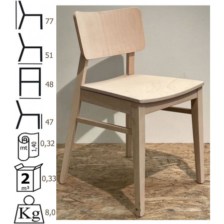 543  Raw or finished beech wood chair, finishing to choice