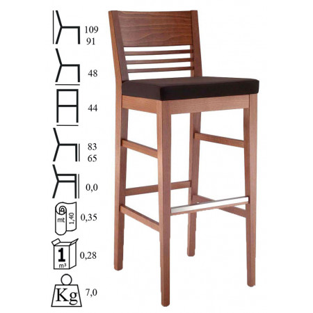 546SG  Sgabello in faggio grezzo o finito, finiture a scelta