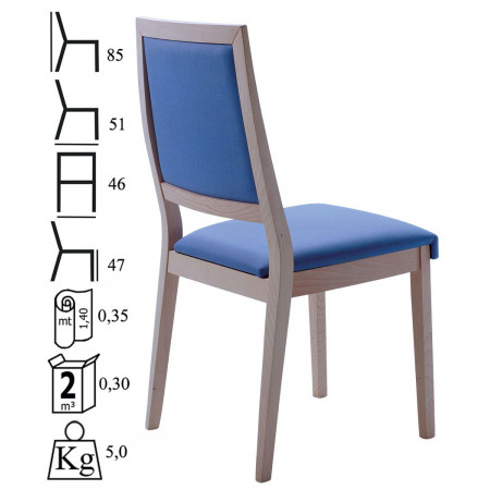 589  Sedia impilabile in faggio, grezza o finita, finiture a scelta