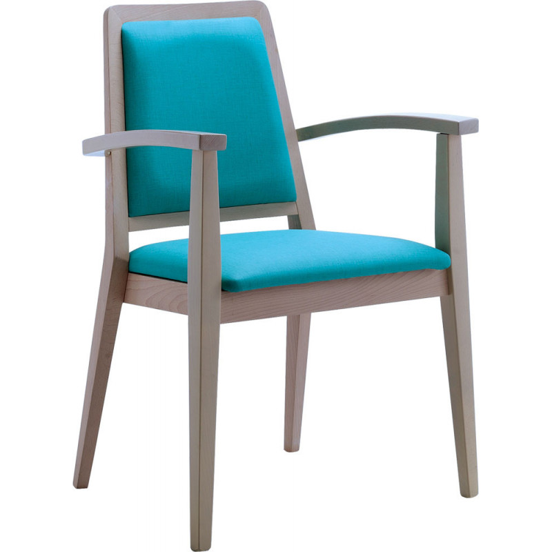 590/C  Sedia capotavola impilabile in faggio grezza o finita, finiture a scelta