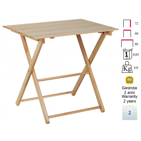 679T  Tavolo chiudibile in faggio finito naturale o noce