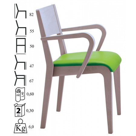 812LTC  Sedia capotavola impilabile in faggio grezza o finita, finiture a scelta