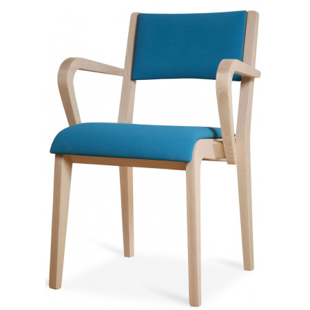 812TC  Sedia capotavola impilabile in faggio grezza o finita, finiture a scelta