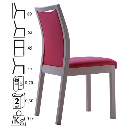 813  Sedia impilabile in faggio grezza o finita, finiture a scelta