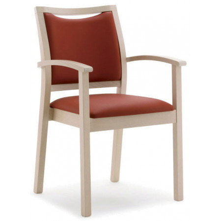 813C  Sedia capotavola impilabile in faggio grezza o finita, finiture a scelta