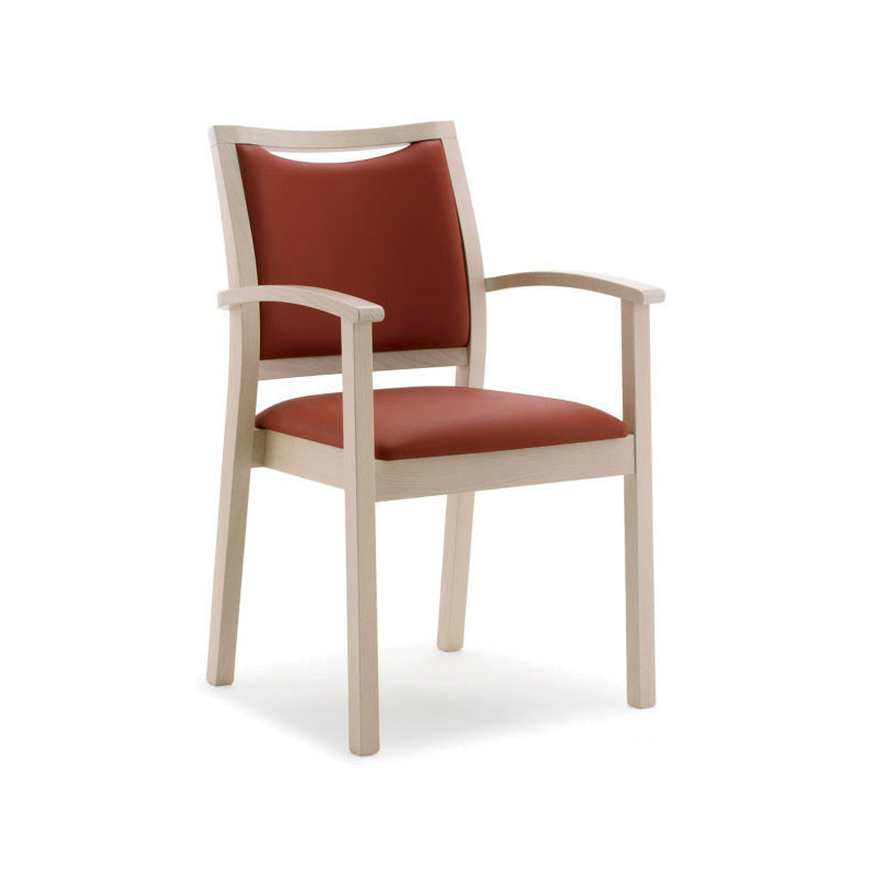 813C  Sedia capotavola impilabile in faggio grezza o finita, finiture a scelta