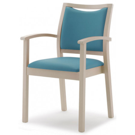 813C  Sedia capotavola impilabile in faggio grezza o finita, finiture a scelta